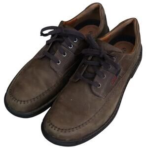 Ecco Mens Fusion Mens Brown Nubuck Leather Oxford Chunky Shoe Casual Shock 47 13
